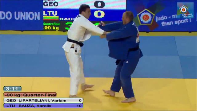 Varlam Liparteliani (GEO) vs Karolis Bauza (LTU) -90kg Judo European Championship 2014 смотреть онлайн
