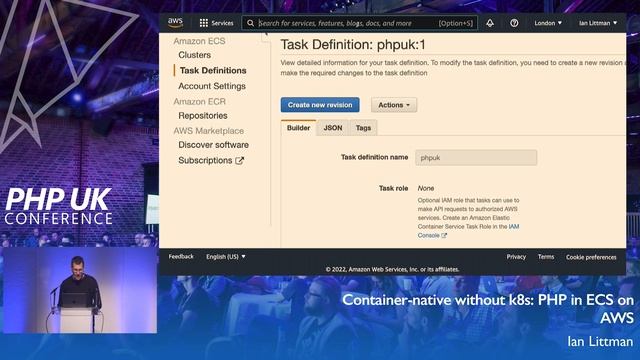 Container-native without k8s: PHP in ECS on AWS - Ian Littman - PHP UK 2022 смотреть онлайн