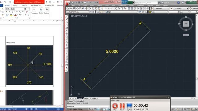 AUTOCAD 10 - Line - Angle Cycle смотреть онлайн
