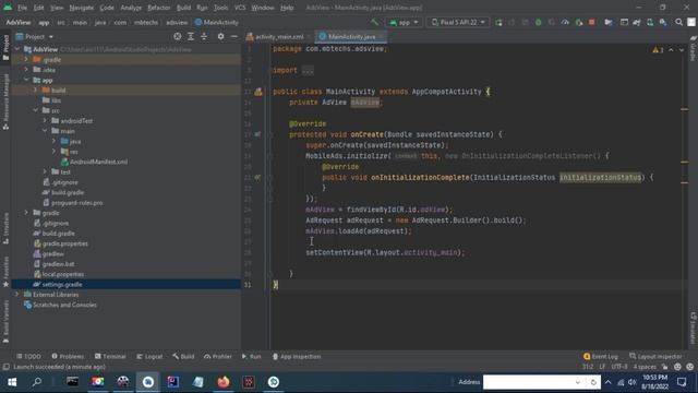 NullPointerException: error in com.google.android.gms.ads.AdView.loadAd() method. смотреть онлайн