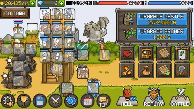 Grow Castle - бесконечные колонии в самом начале игры на разных билдах в гроу кастл. смотреть онлайн