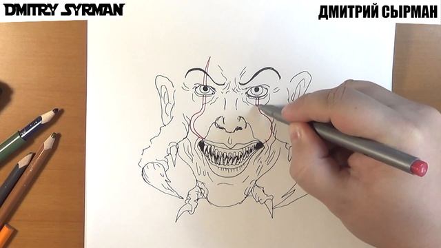 How to draw Pennywise, IT, Как нарисовать Пеннивайза, ОНО смотреть онлайн