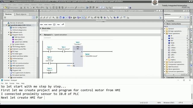 TIA Portal V17|PLC S7-1500 connect with proximity sensor for speed calculation example смотреть онлайн