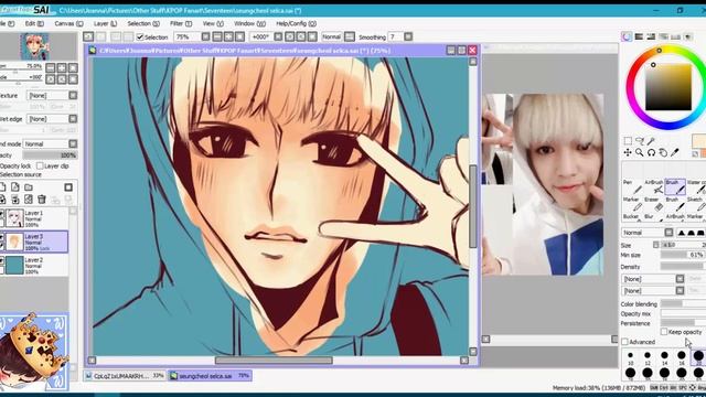 Speedpaint #10 Coloured Sketch (S.Coups Seventeen) смотреть онлайн