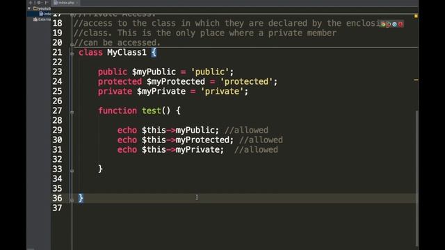 Access Levels in PHP 7 смотреть онлайн