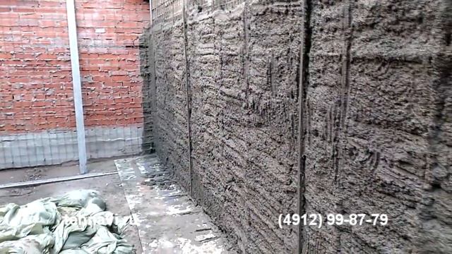 Усиление стен пескобетоном смесью М-350 при помощи стенового хоппер-ковша. Часть 1. смотреть онлайн