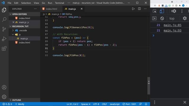 JavaScript Recursion Examples | Javascript Recursion Tutorial смотреть онлайн