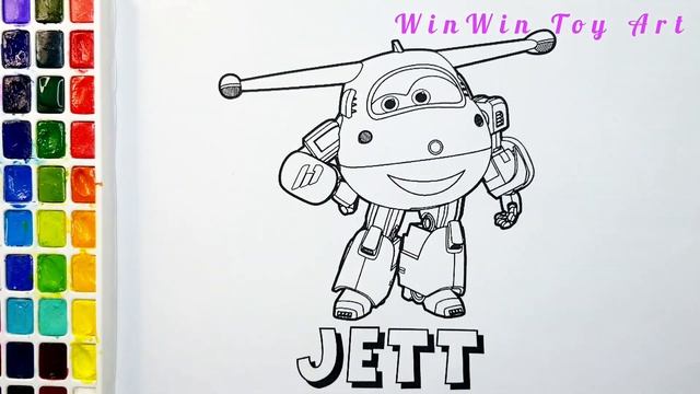 Drawing And Coloring SUPER WINGS Jett | | Drawing Coloring Pages for Kids смотреть онлайн