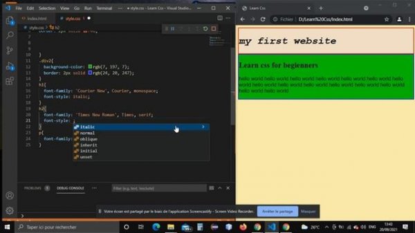 CSS Tutorial 35 : Font style
