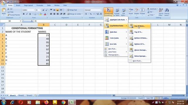 CONDITIONAL FORMATTING IN MS-EXCEL (2020) смотреть онлайн