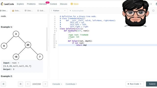 Leetcode Question 104 "Maximum Depth of Binary Tree" in Python смотреть онлайн