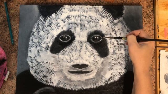 Jak namalować obraz - Miś Panda, malowanie krok po kroku, farby olejne, PL смотреть онлайн