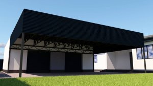 Проект навеса 9х7 с односкатной крышей профлист + фриз / Всем Навесы