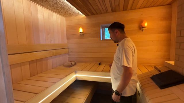 Русская Баня с печью Гефест в кирпичной облицовке и гималайской соли. смотреть онлайн