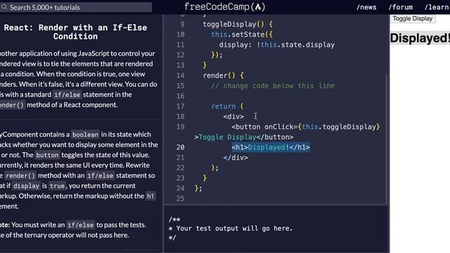 Free Code Camp - Render With An If/Else Condition - SOLUTION !!! смотреть онлайн
