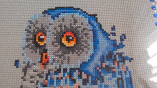 Алмазная мозаика! Совушка! Моя первая работа! Очень увлекательное занятие! смотреть онлайн