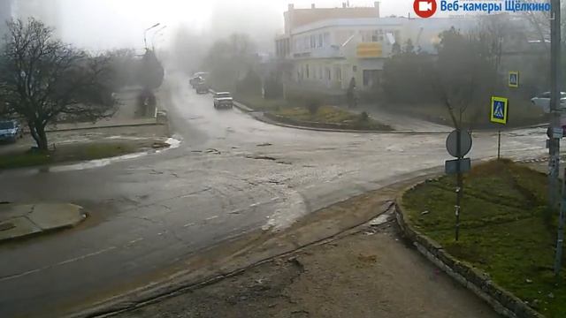 Перекрёсток в Щёлкино, 14.01.2016 - Time-lapse с камеры 2