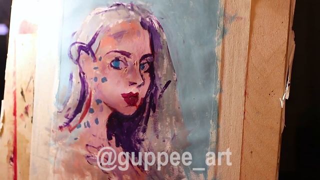 Two handed painting by Guppee | Elena Sheidlin| Елена Шейдлина|РИСУЮ ДВУМЯ РУКАМИ ОДНОВРЕМЕННО смотреть онлайн