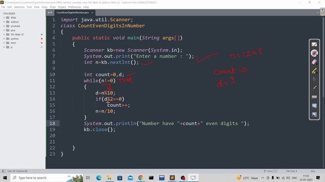 java program to count even digits in a number in hindi смотреть онлайн