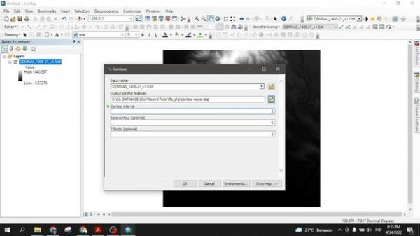TUTORIAL AWAL PETA KONTUR - INI MENGGUNAKAN LANGSUNG WGS 84 (JANGAN SALAH SISTEM KORDINAT)