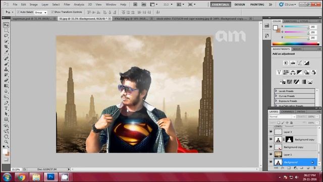 Adobe Photoshop Tutorial | How To Make Superman Style Effect | Photoshop CS5 | AM Editography - HD смотреть онлайн