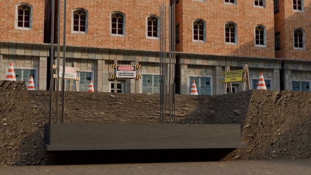 Cornor Column - Combined Footing Reinforcement (step-by-step construction animation) смотреть онлайн