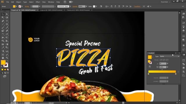 Food Promotion Social Media Banner Design - Adobe Illustrator смотреть онлайн