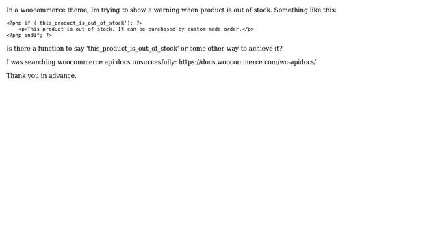 Wordpress: How to get woocommerce inventory status? смотреть онлайн