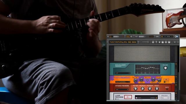 Guitar rig 5 preset on backing track Rock Fusion in Bbm11 Minor смотреть онлайн
