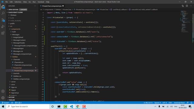 Slack Clone App with React and Firebase | Adding Status Indicator for Users - Part 14 смотреть онлайн