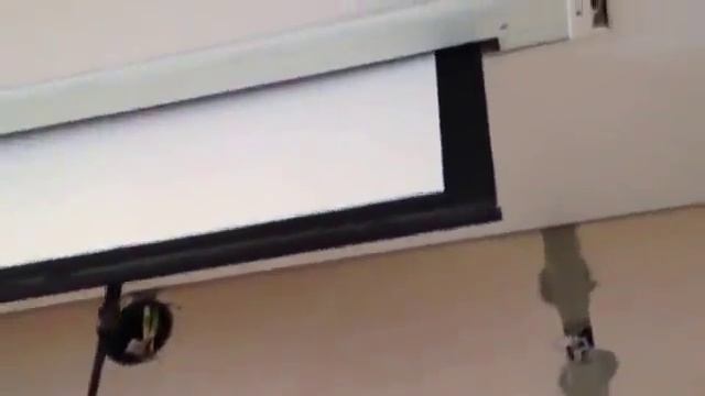 Экран проектора, вмонтированный в натяжной потолок Компания Вертикальная линия смотреть онлайн