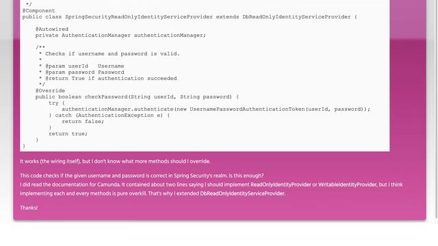 Wiring Spring Security into Camunda Engine, what to override? смотреть онлайн