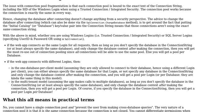 Databases: Shared connection pool in SQL Server and prevention of cross-database queries смотреть онлайн