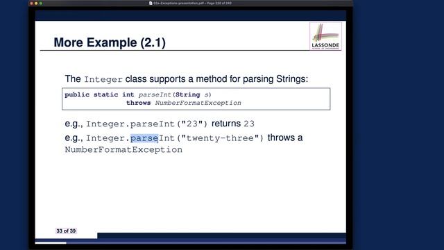 [HD] EECS2030 F21 - Lecture 2a - Part G - Multiple Catch Blocks, Parsing Strings to Integers смотреть онлайн