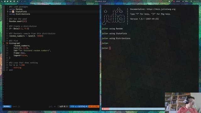 Using (neo)vim as a Julia development environment смотреть онлайн