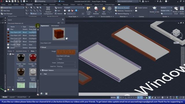 AutoCAD 3D House Design: 10 Apply Texture And Materials In AutoCAD 2022 | Hindi/Urdu | #autocad2022
