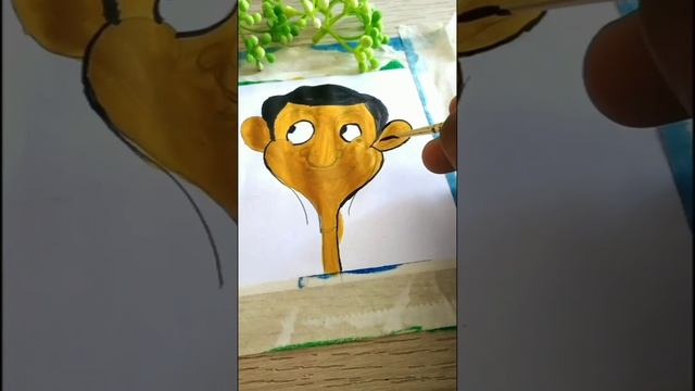 Easy mr. Bean painting for beginners step by step/mr.bean cartoon painting #mrbean #cartoon #paint смотреть онлайн