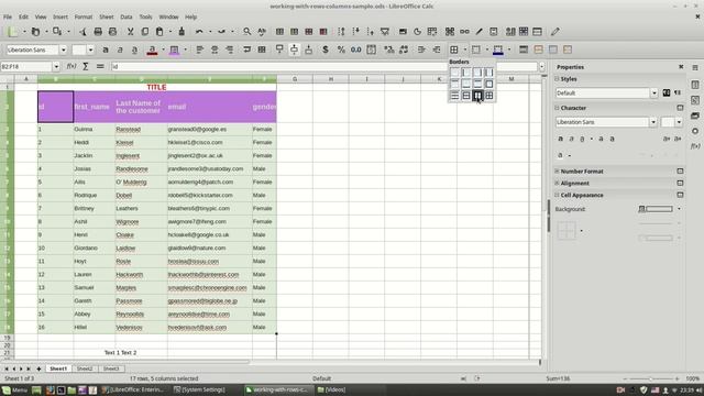 LibreOffice Calc - Formatting Cells II (Background and Borders) смотреть онлайн