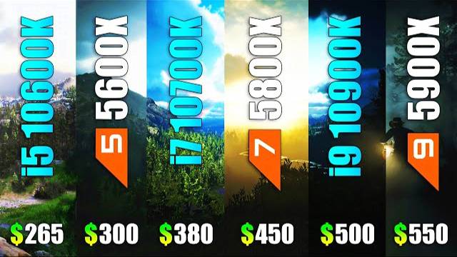 I5 10600K Vs R5 5600X Vs I7 10700K Vs R7 5800X Vs I9 10900K Vs R9 5900X - Test In 7 Games