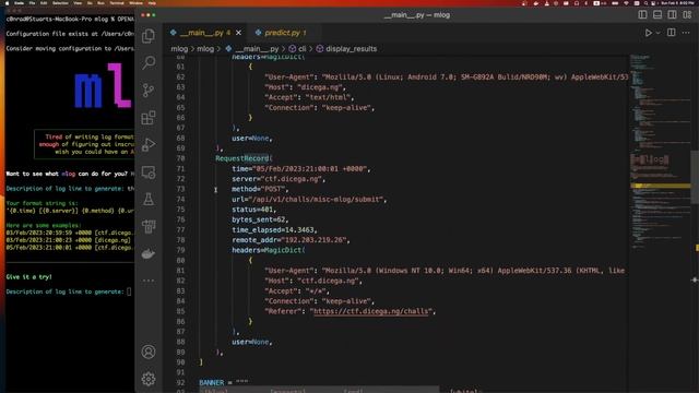 mlog - misc - DiceCTF 2023 Challenge Writeup (python printf leak + openai injection) смотреть онлайн