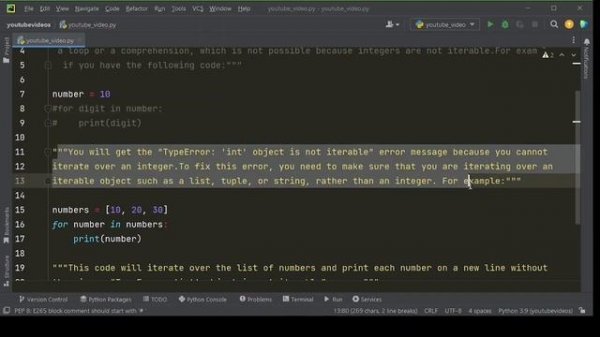 Debugging Python TypeError: 'int' object is not iterable