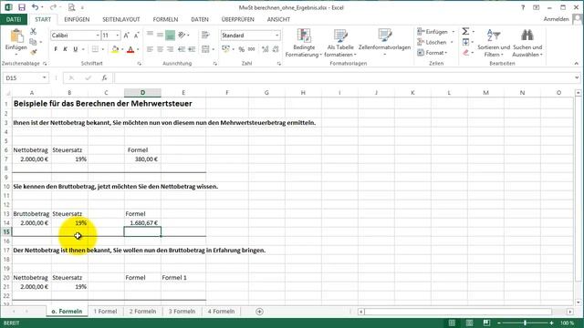 Excel Tipps zur Berechnung der Mehrwertsteuer Brutto und Netto #1 смотреть онлайн