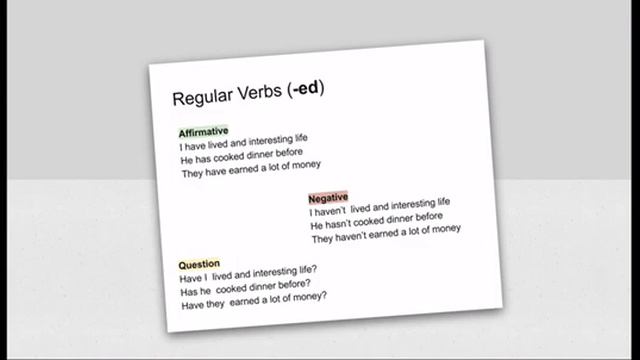 Present Perfect (Regular & Irregular verbs) смотреть онлайн