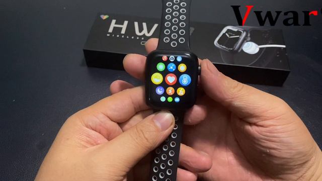 Vwar HW57 Pro NFC Smart Watch Series 7 UNBOXING- Bluetooth Call Wireless Charging for Apple Android смотреть онлайн