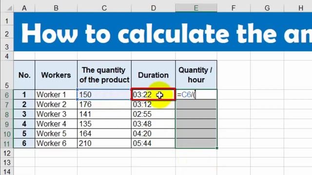 Excel 2016 topics - 2 - How to calculate the amount produced per hour смотреть онлайн