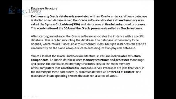 Oracle Database Architecture - Oracle Introduction Overview - Bigclasses