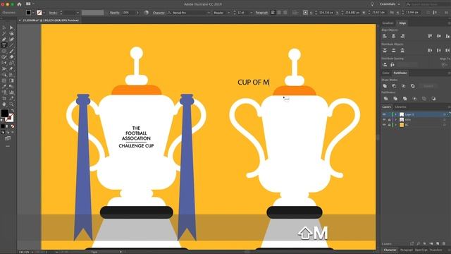 Урок 3.4: Как нарисовать кубок в векторе. Adobe Illustrator смотреть онлайн