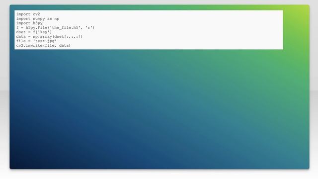 How can I visualise an image in h5 format data? смотреть онлайн