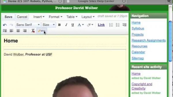 Google Sites Tutorial: Editing HTML