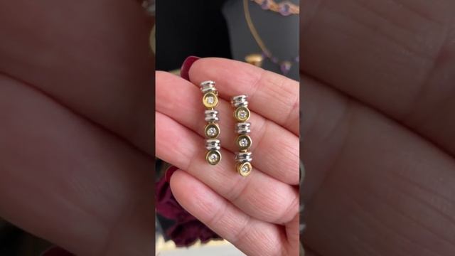 Modern 18ct Yellow And White Gold Diamond Articulated Earrings смотреть онлайн